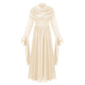 Vestido largo maxi Danuta Neutral con fruncido y plisados, diseño elegante en tonos neutros, de la marca Final Sale.