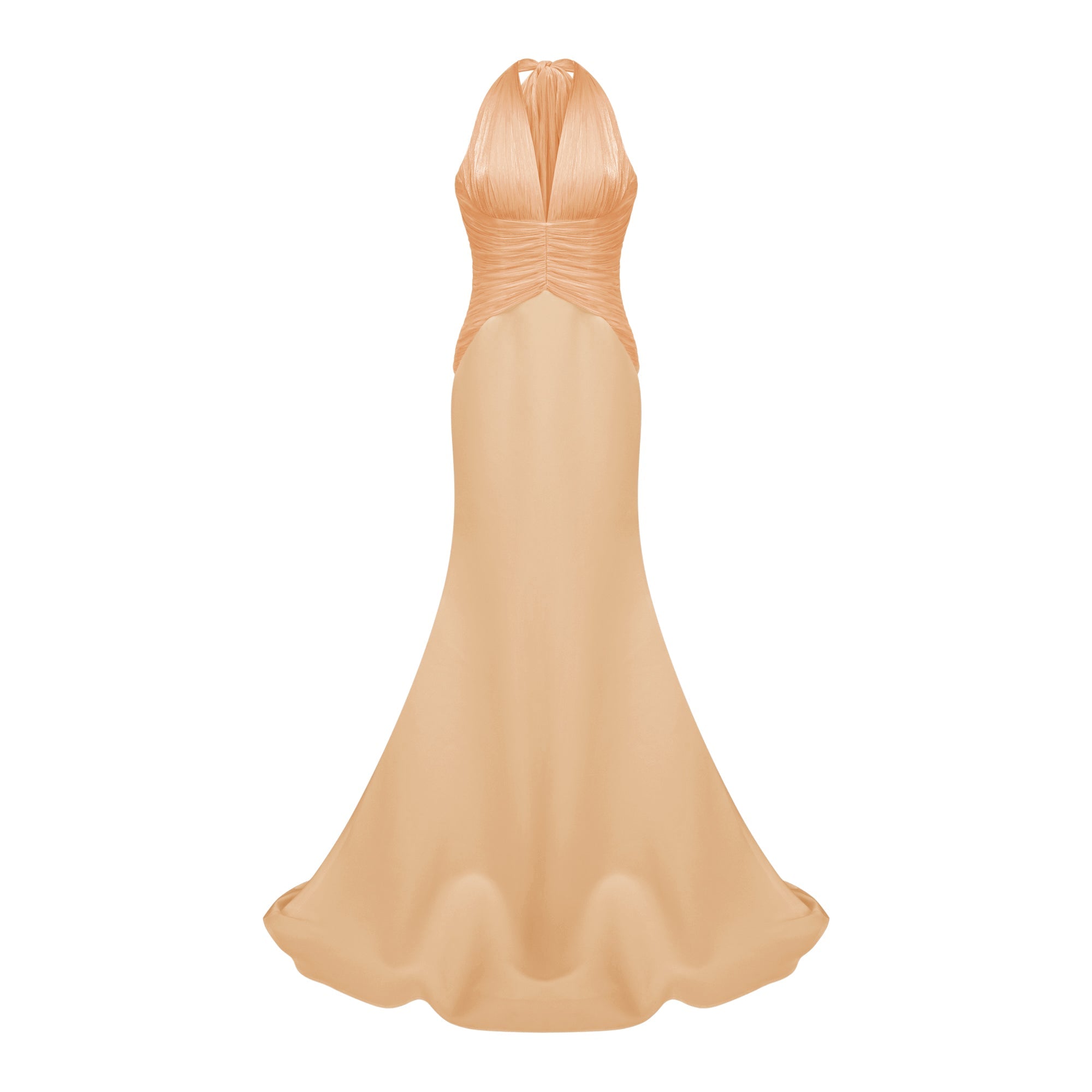 Emmeline Orange Train Design Gathered Maxi Dress (Final Sale-US Only)