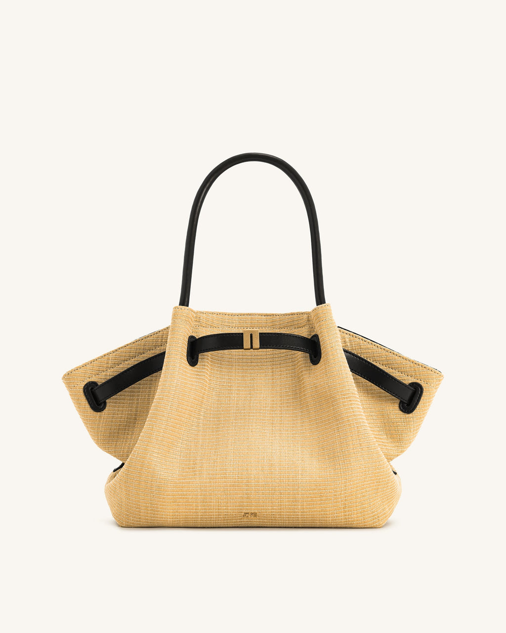 Bolso tote mediano JW PEI Hana JH306B04 de color neutro, con asas cortas y diseño elegante, en primer plano.