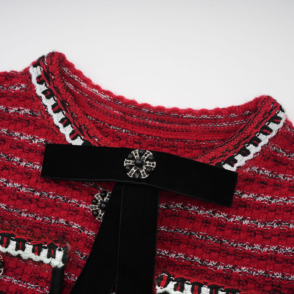 Faustine bow-detailed knit mini dress (Final Sale-US Only)