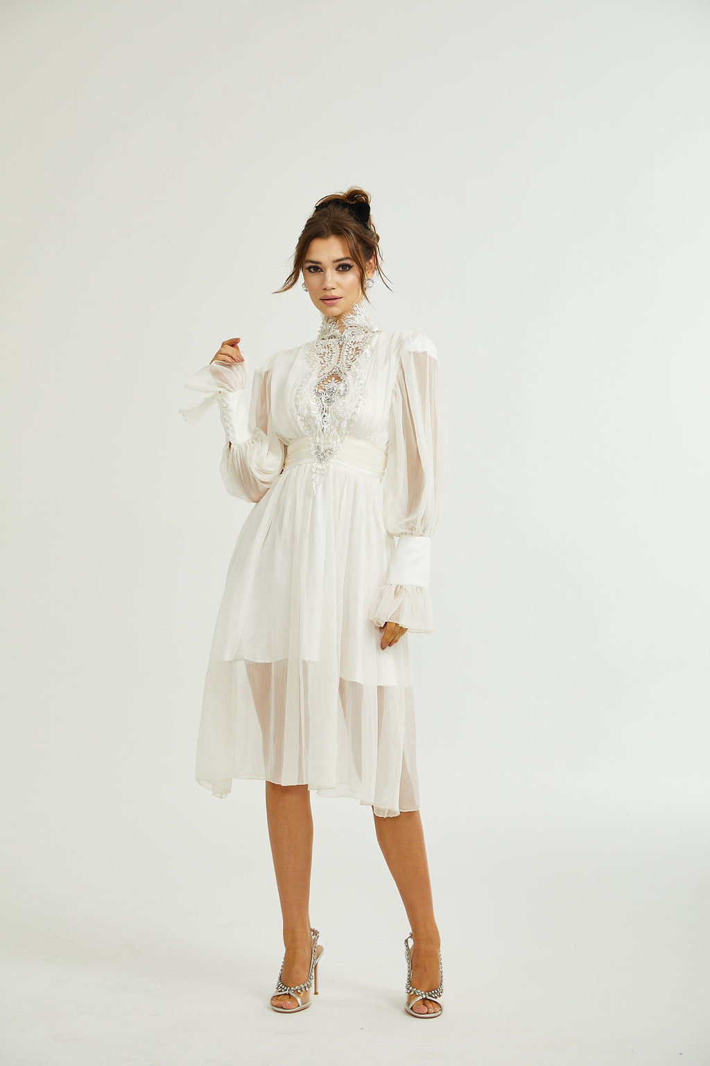 Mirage lace-detail embellished dress (Final Sale-US Only)