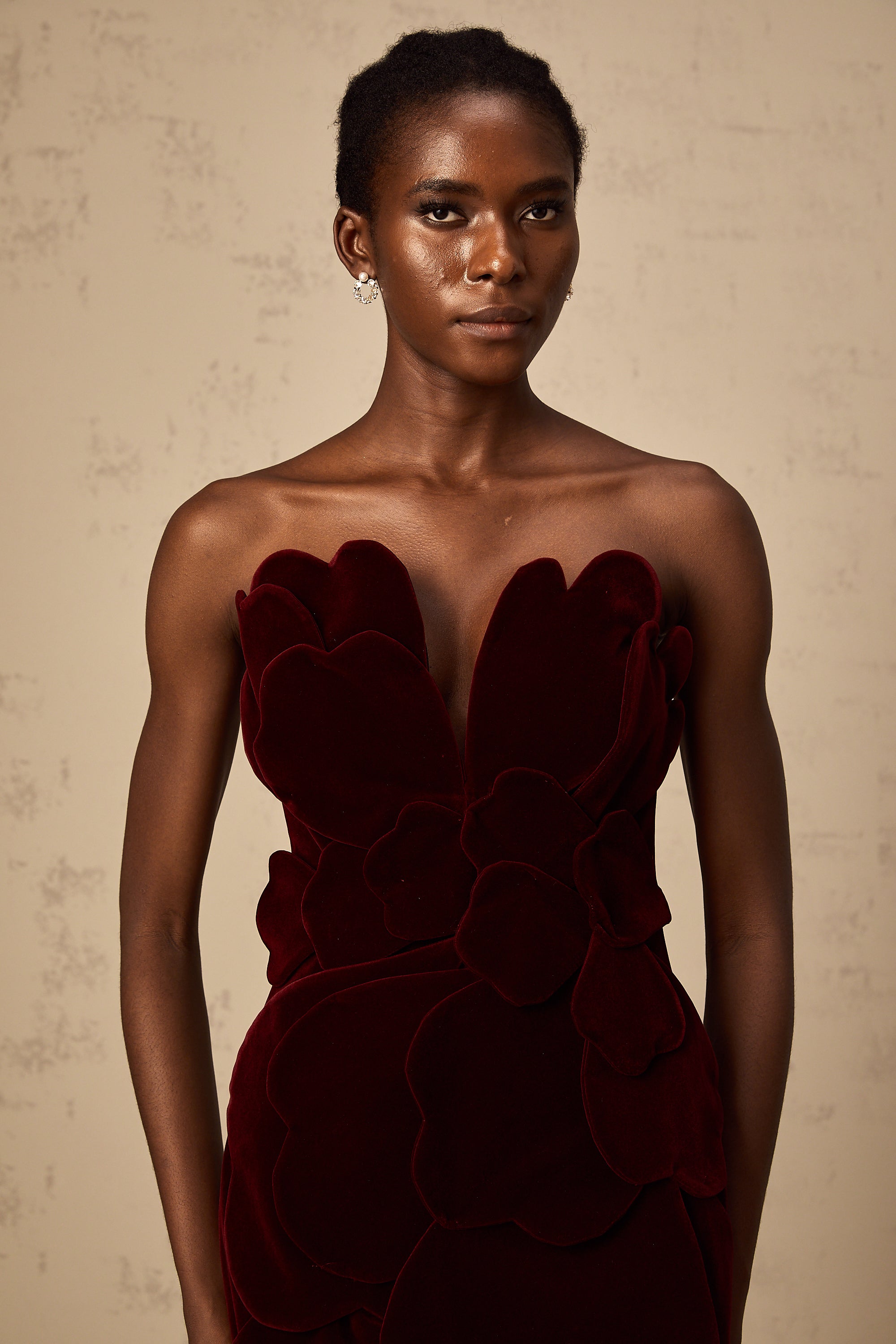 Maïwenn red floral-appliqué velvet mini dress (Final Sale-US Only)