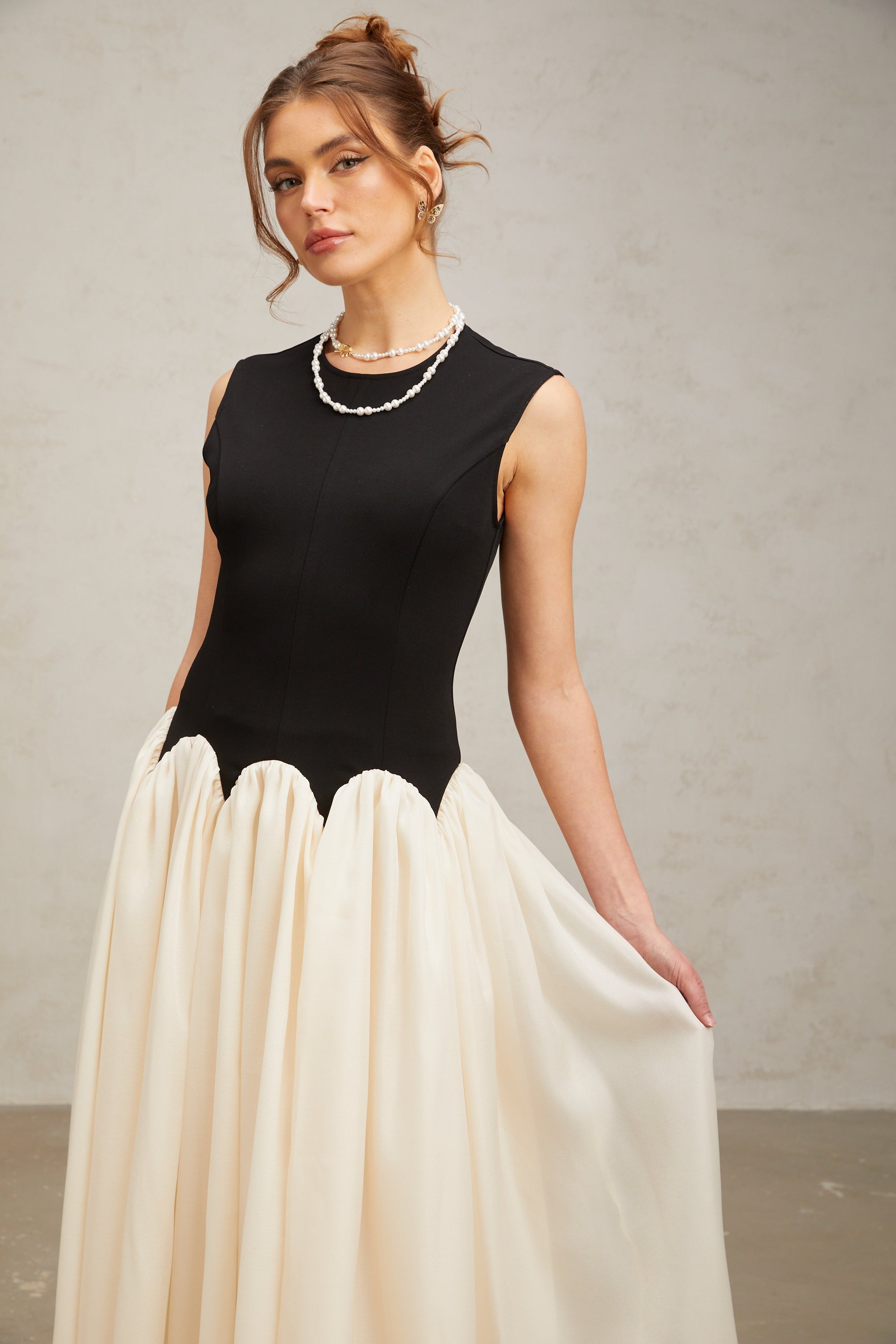 Josette color-blocked puff maxi dress (Final Sale-US Only)
