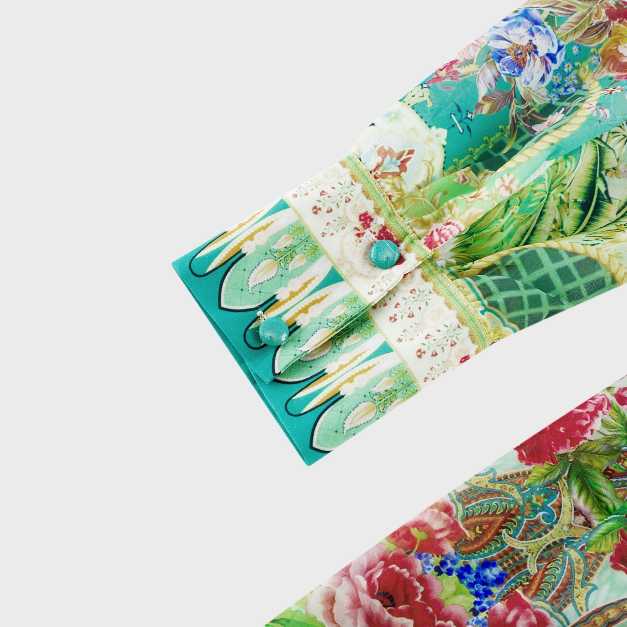 Vestido midi Flor de Juliette con volante en la parte inferior, estampado floral, de la marca Final Sale, vistoso y elegante.