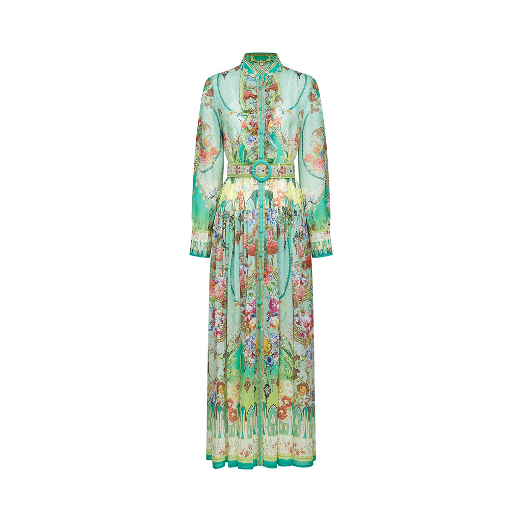 Vestido midi de Final Sale con estampado floral y dobladillo con vuelo, diseñado por Juliette para un estilo elegante y femenino.