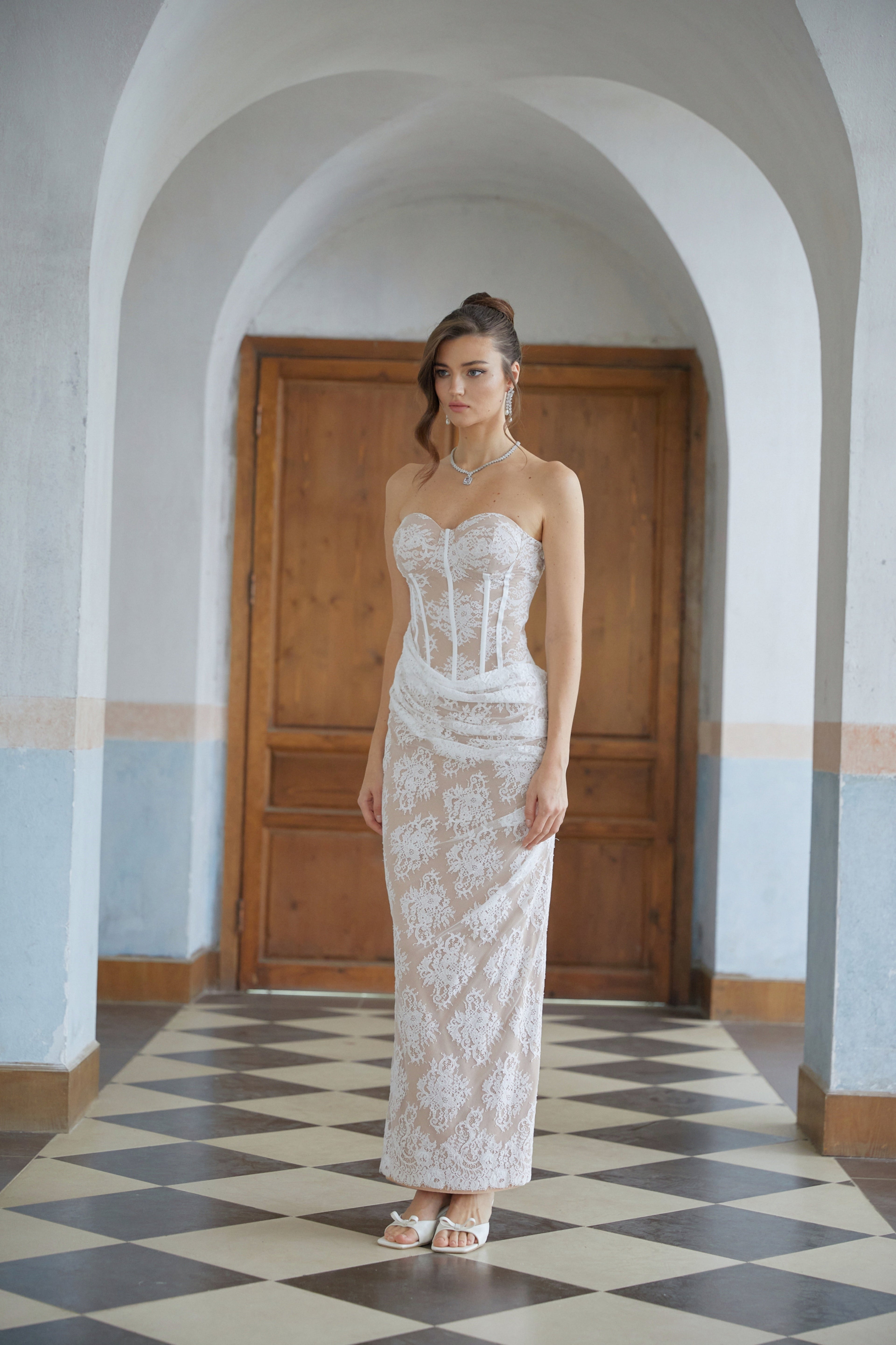 Tyra White Floral Lace Corset Maxi Dress (Final Sale-US Only)