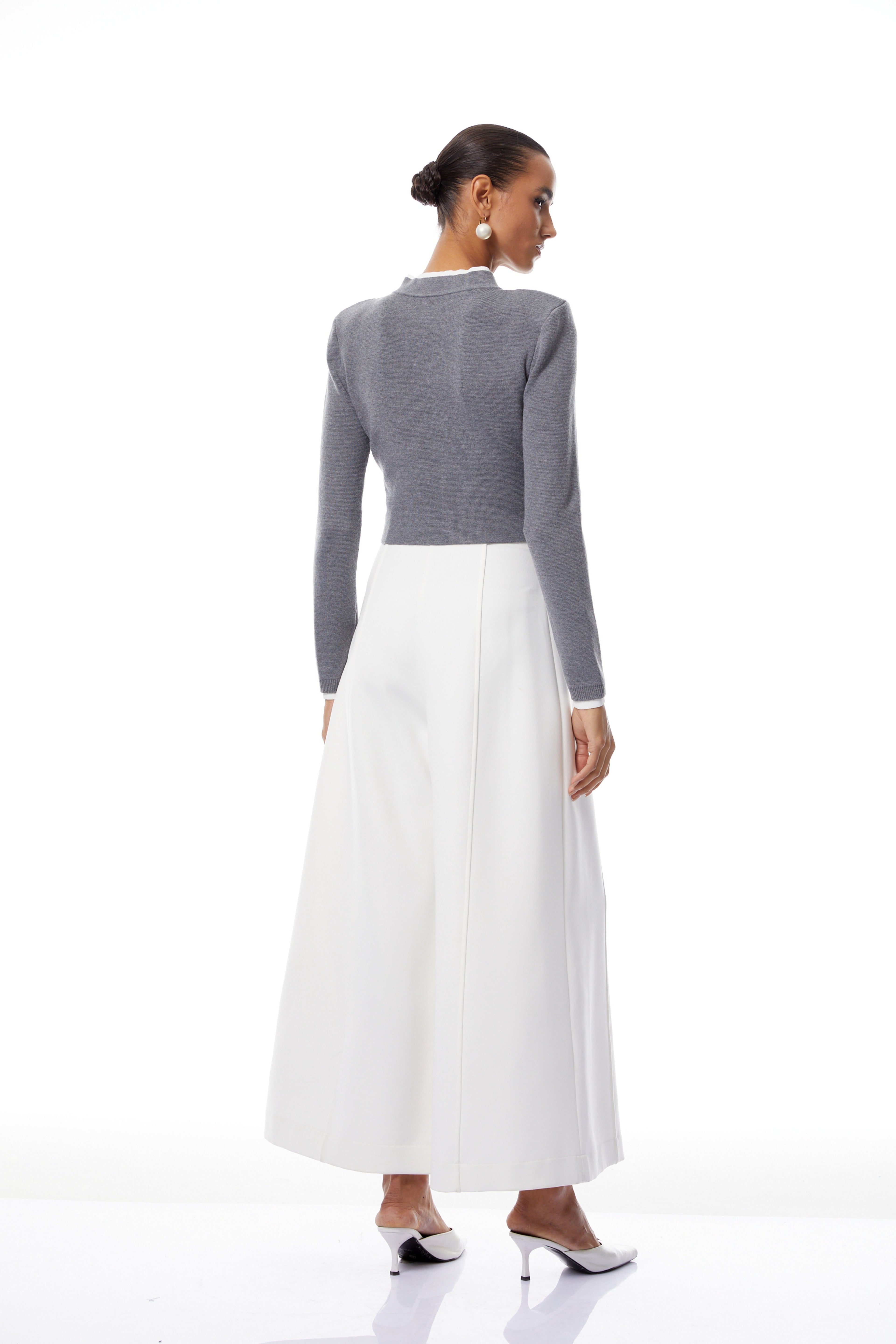 Lisette Grey 3D Petal Knit Cardigan