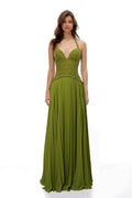 Vestido de noche con corsé Ronja Emerald de MRParis, en color verde esmeralda y diseño elegante, mostrado en la imagen.