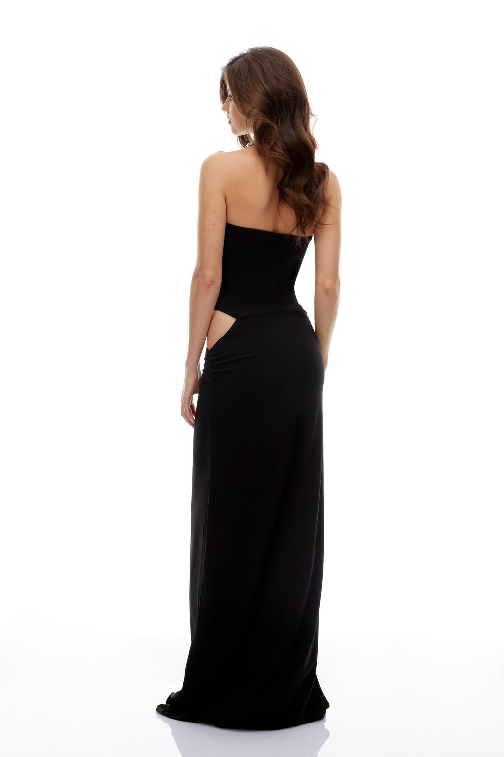 Kaelin Black Halterneck Cut Out  Maxi Dress (Final Sale-US Only)