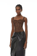 Eden Brown Leopard Corset Top