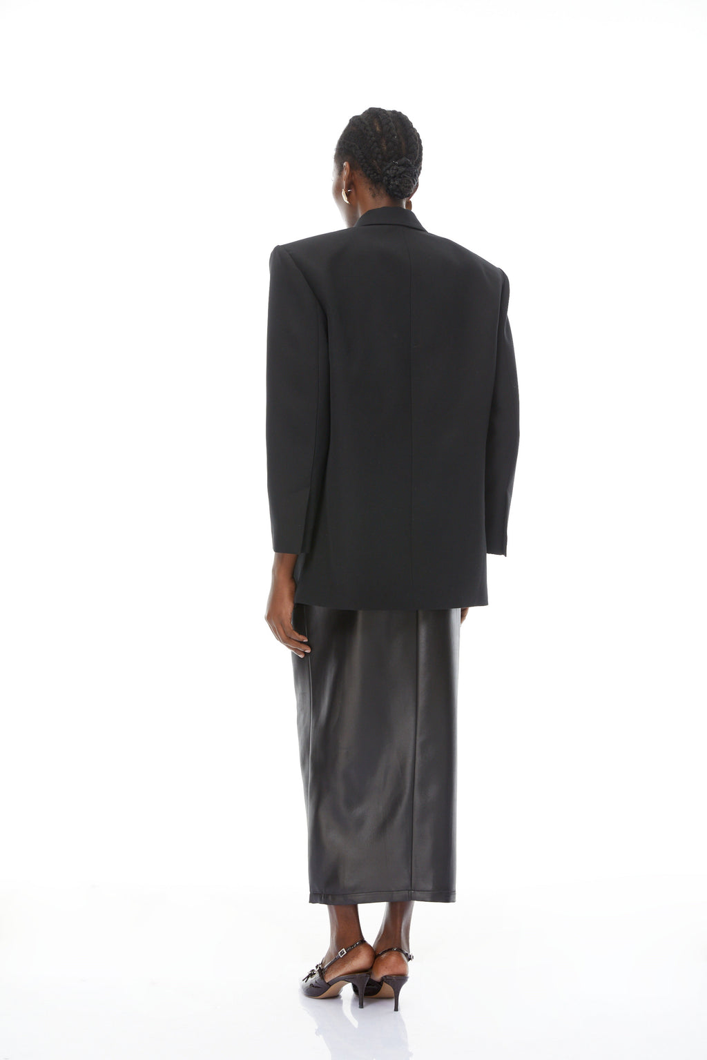 Simona Black Lapel Single-Breasted Blazer