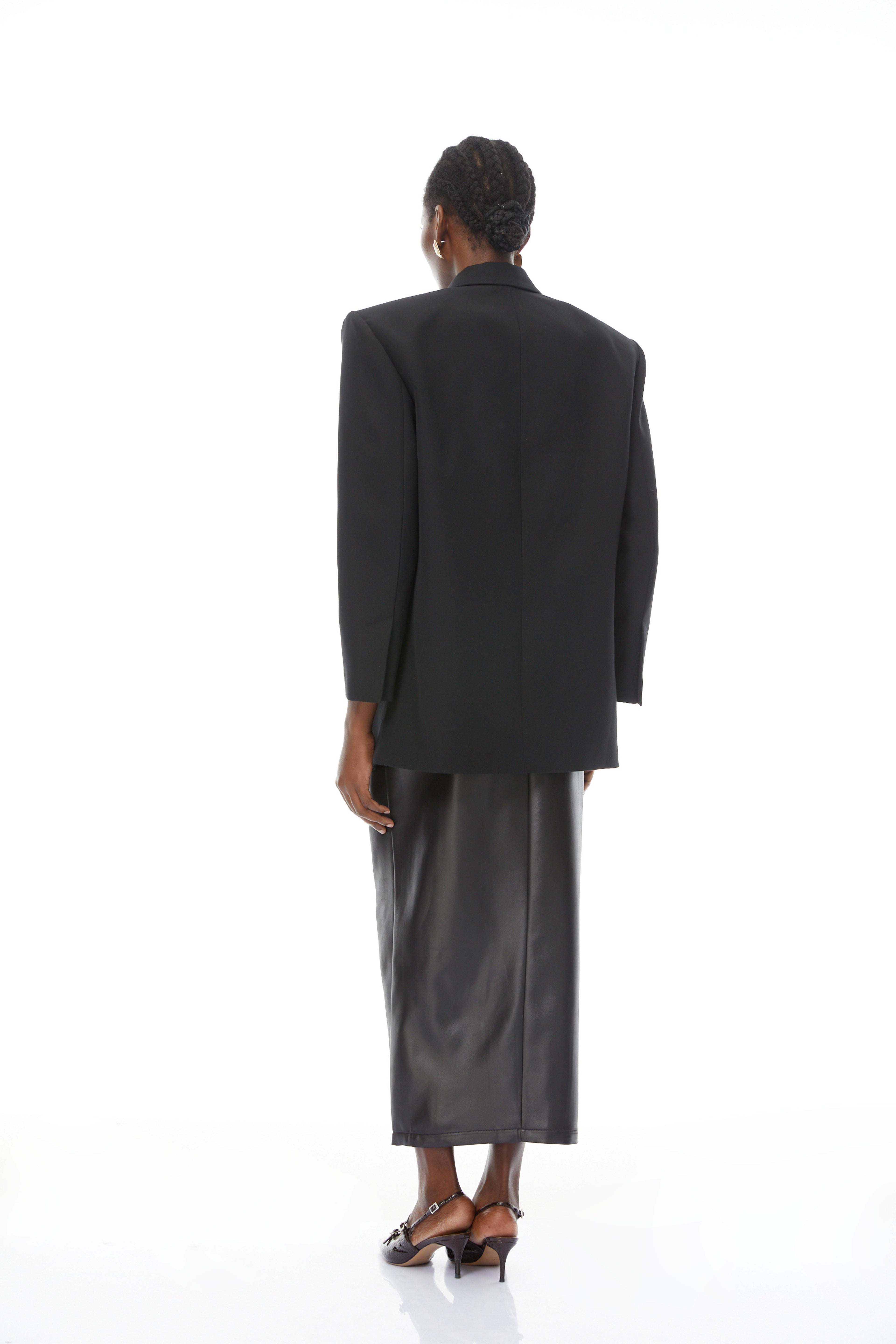Simona Black Lapel Single-Breasted Blazer