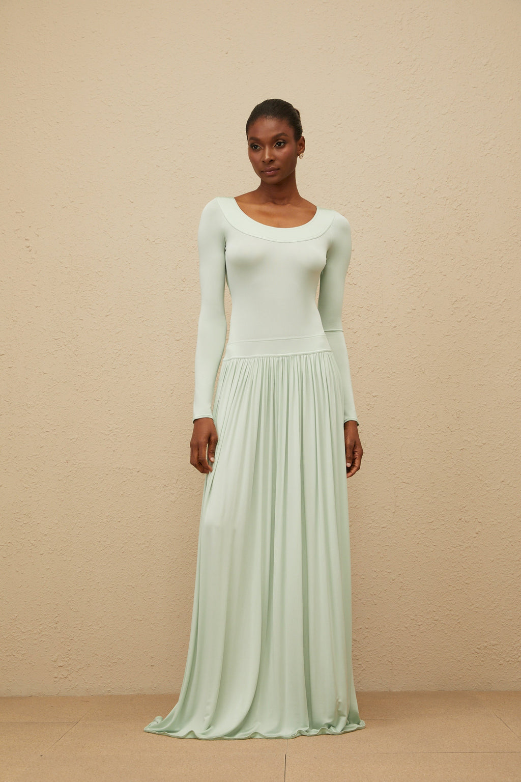 Campagne Green Open-Back Shirred Maxi Dress  (Final Sale-US Only)