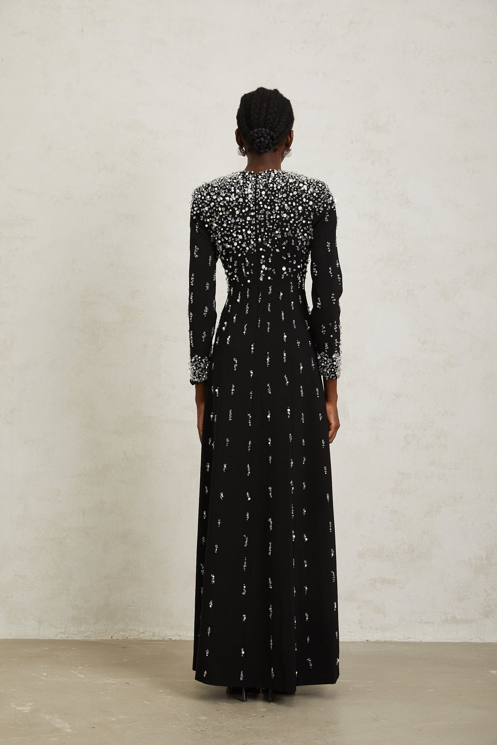 Margarita Black Embellished Maxi Dress (Final Sale-US Only)