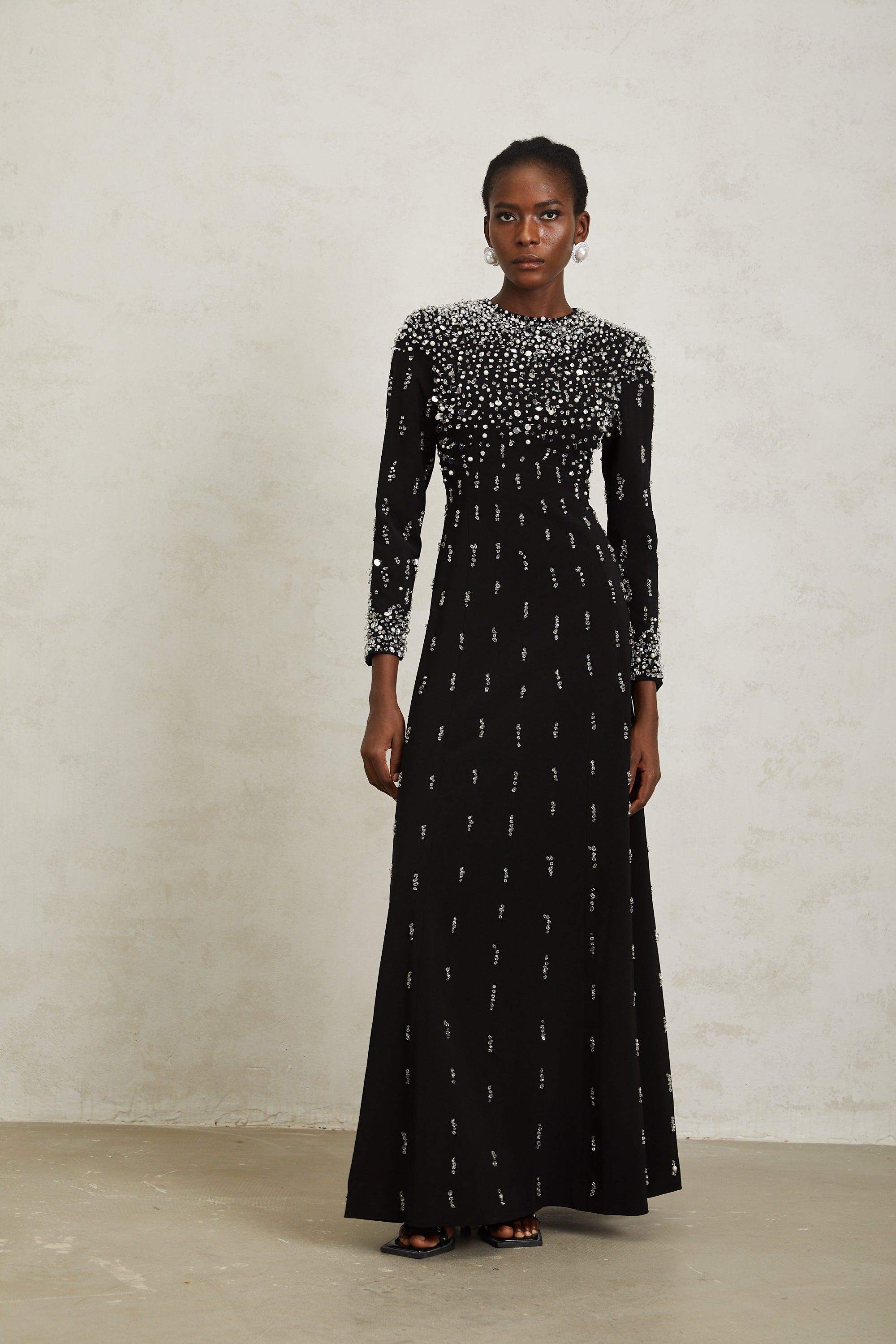 Margarita Black Embellished Maxi Dress (Final Sale-US Only)