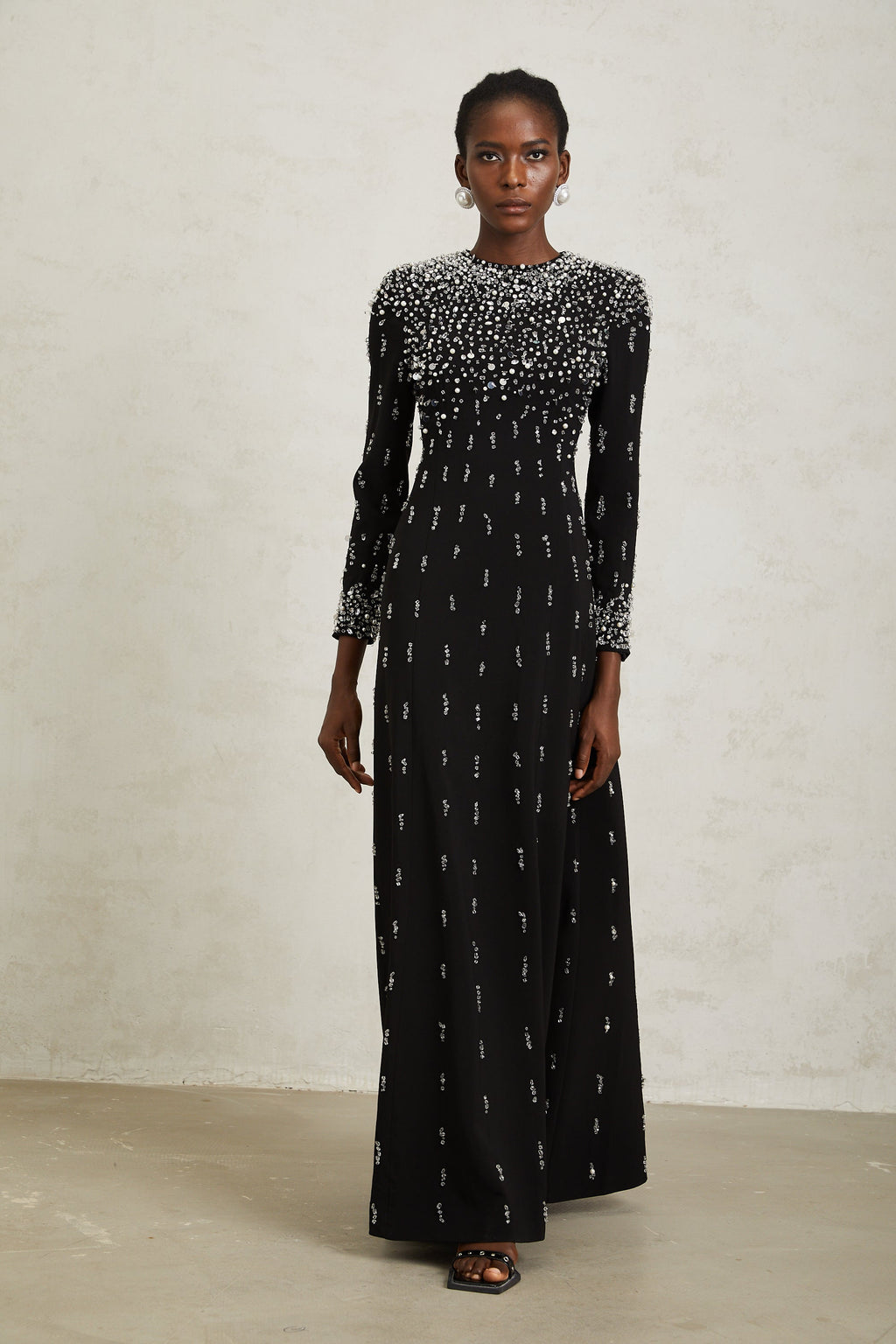 Margarita Black Embellished Maxi Dress (Final Sale-US Only)