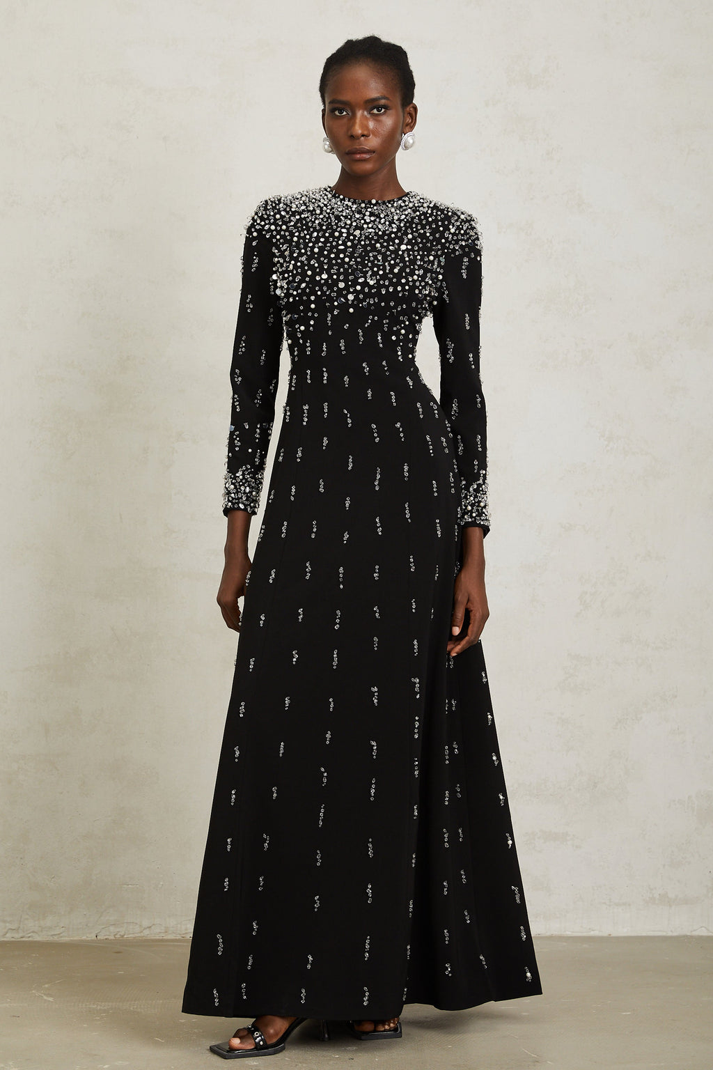 Margarita Black Embellished Maxi Dress (Final Sale-US Only)