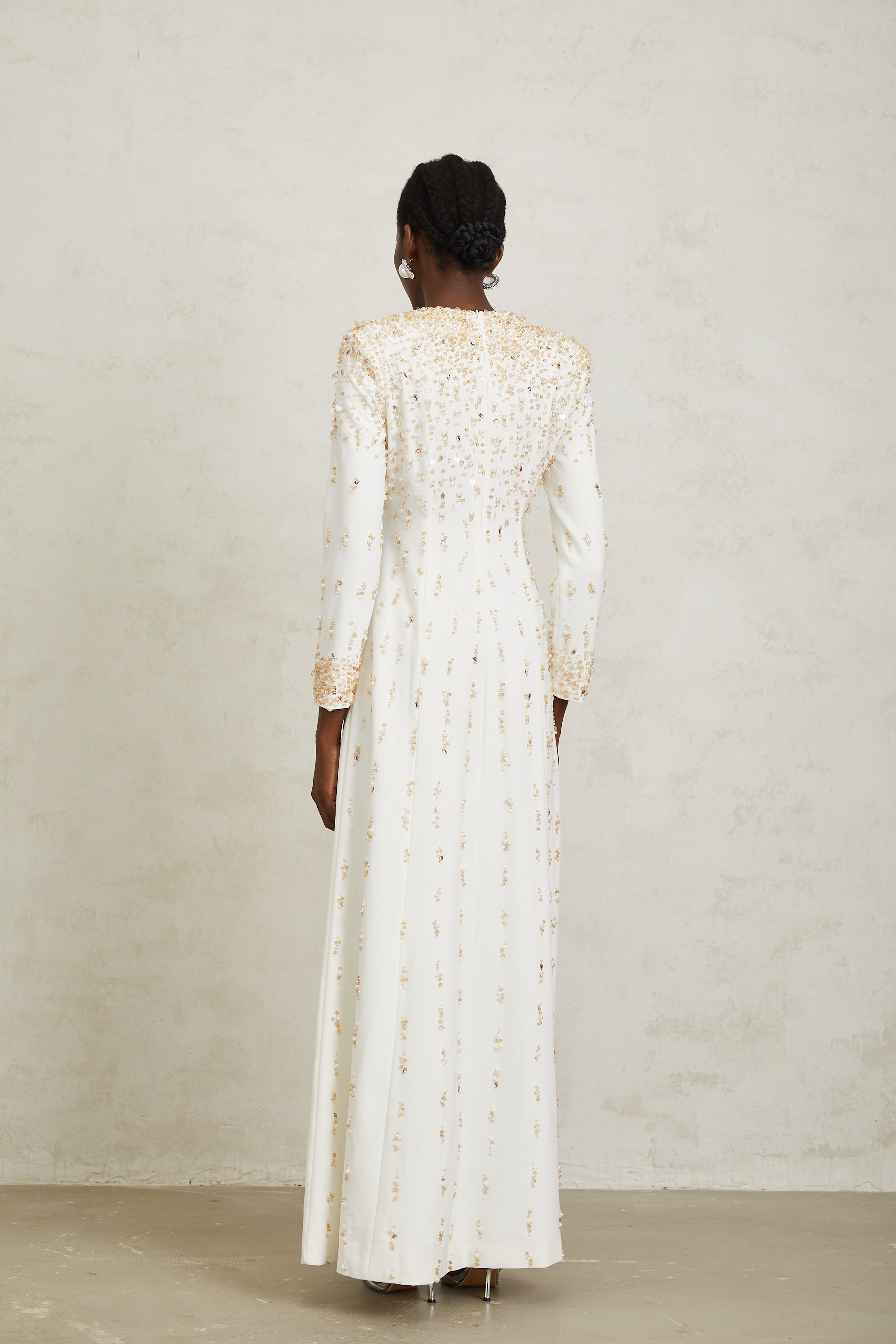 Margarita White Embellished Maxi Dress (Final Sale-US Only)