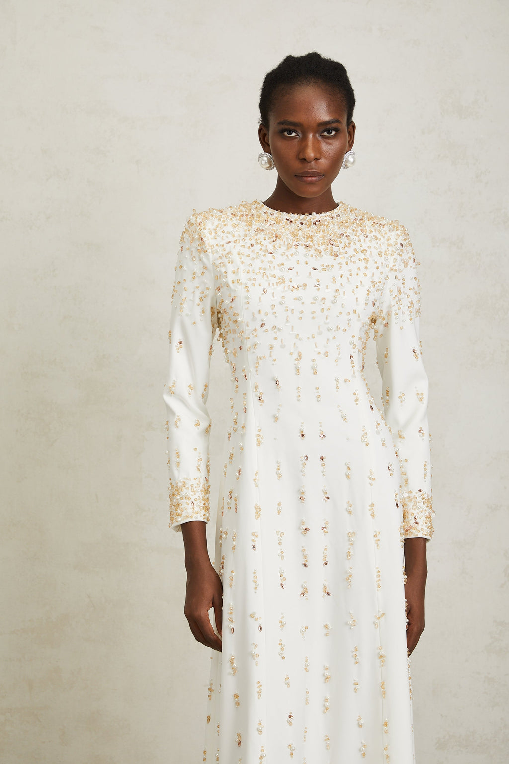 Margarita White Embellished Maxi Dress (Final Sale-US Only)