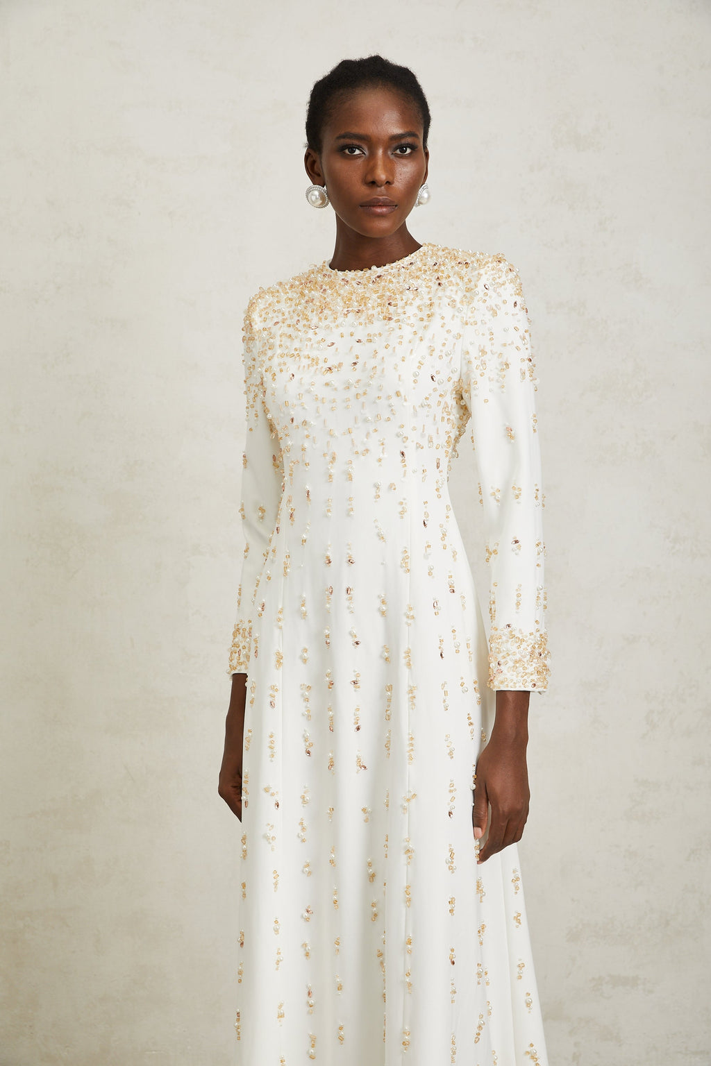Margarita White Embellished Maxi Dress (Final Sale-US Only)