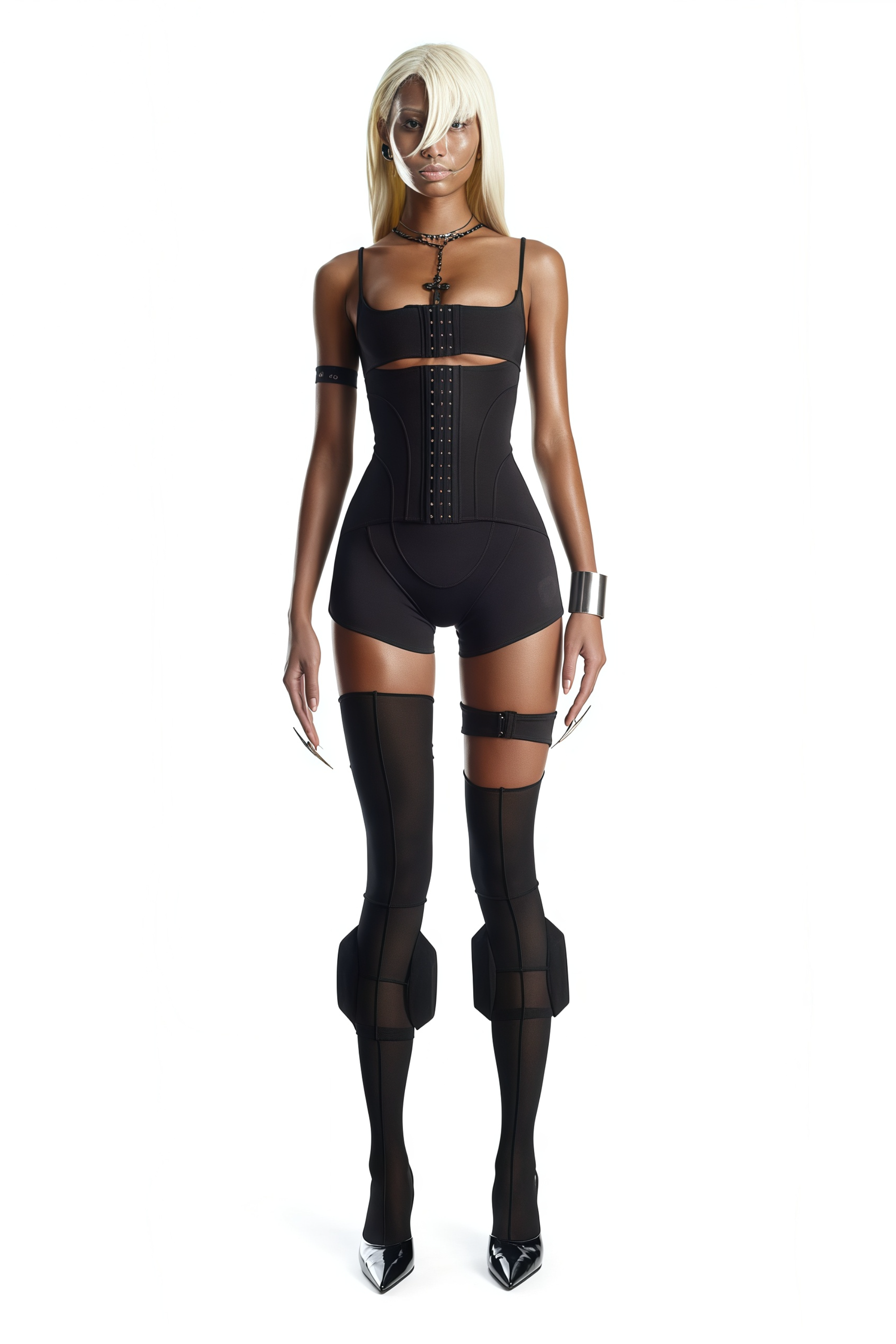 Éclat Black Hollow Detail Playsuit (Final Sale-US Only)