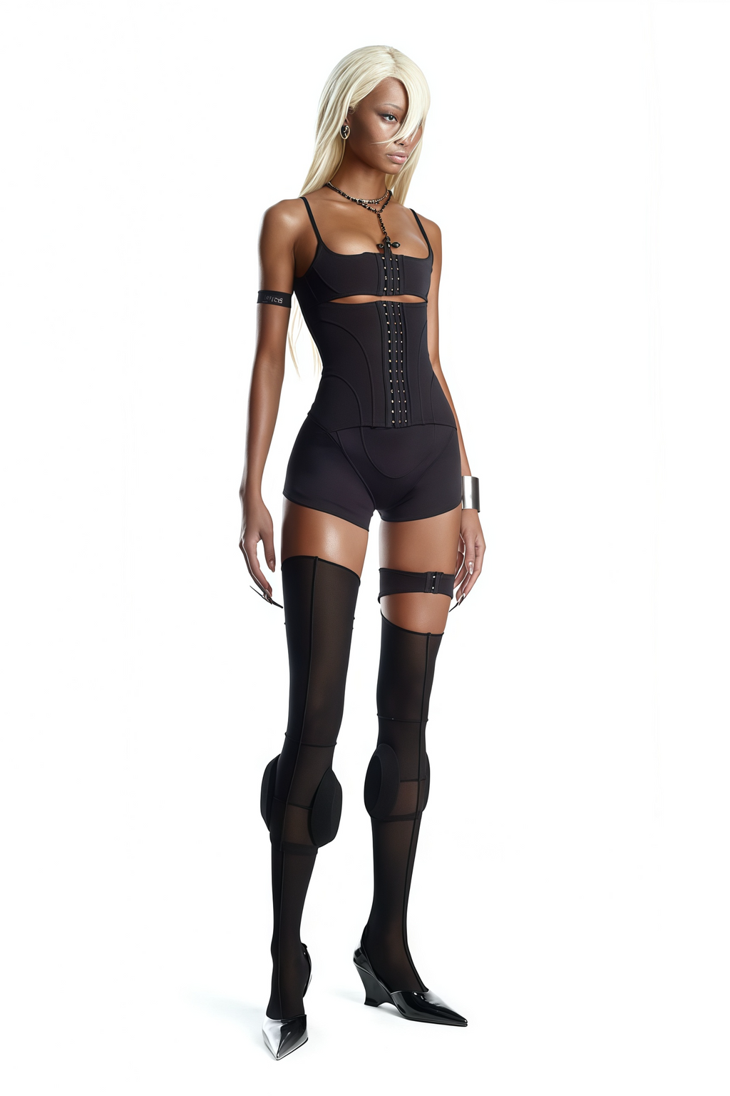 Éclat Black Hollow Detail Playsuit (Final Sale-US Only)