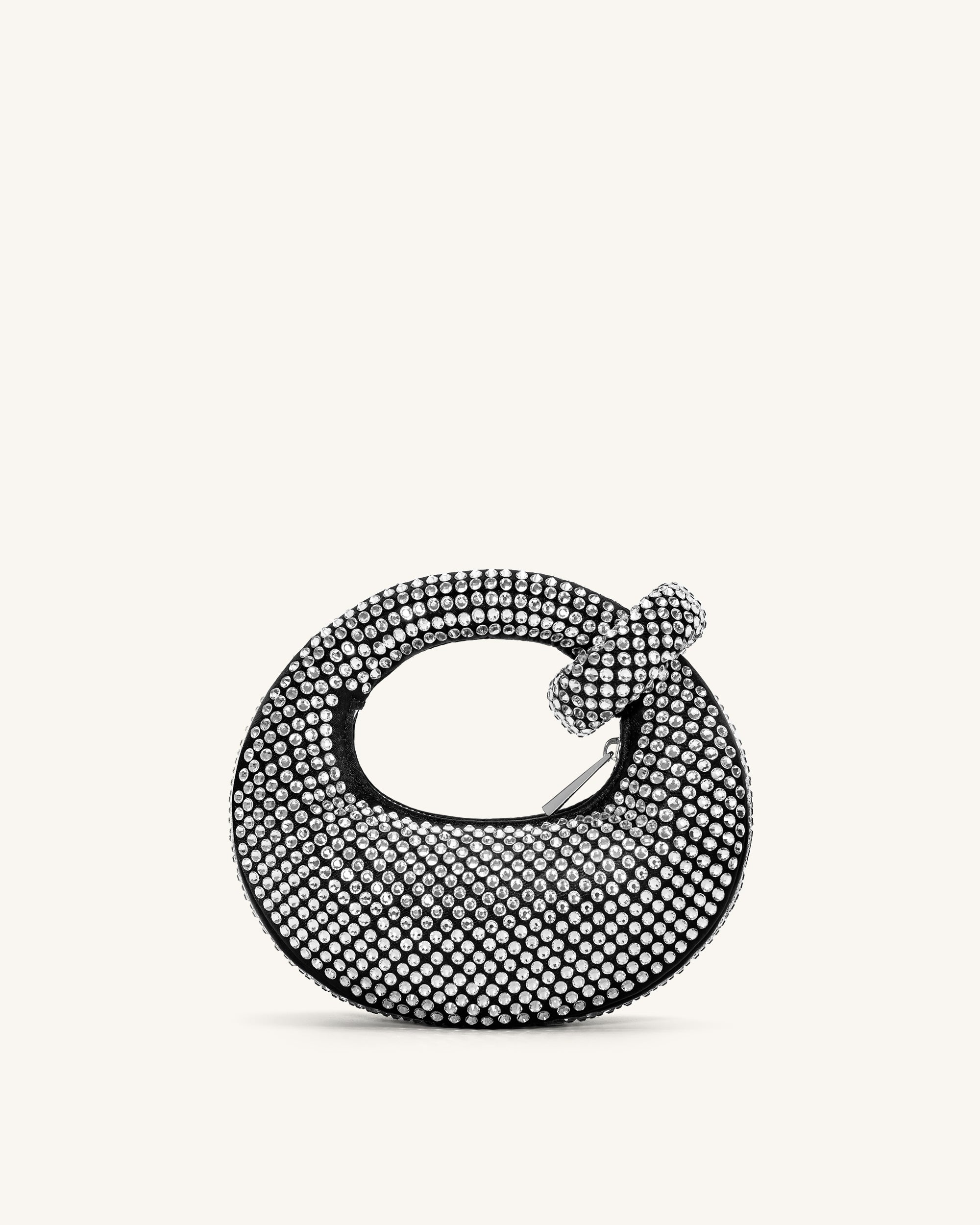 Abacus Borsa a Mano Mini Cristalli Artificiali - Nero - Angela Puerto