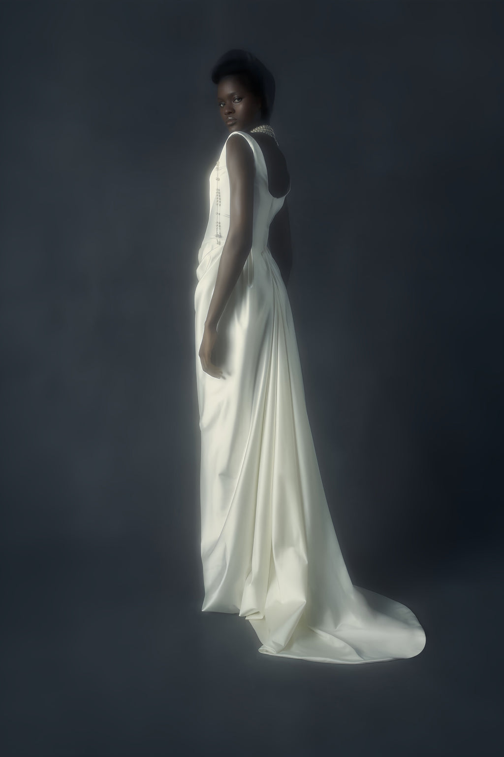 Fiona White Satin Square Neck Maxi Dress (Final Sale-US Only)