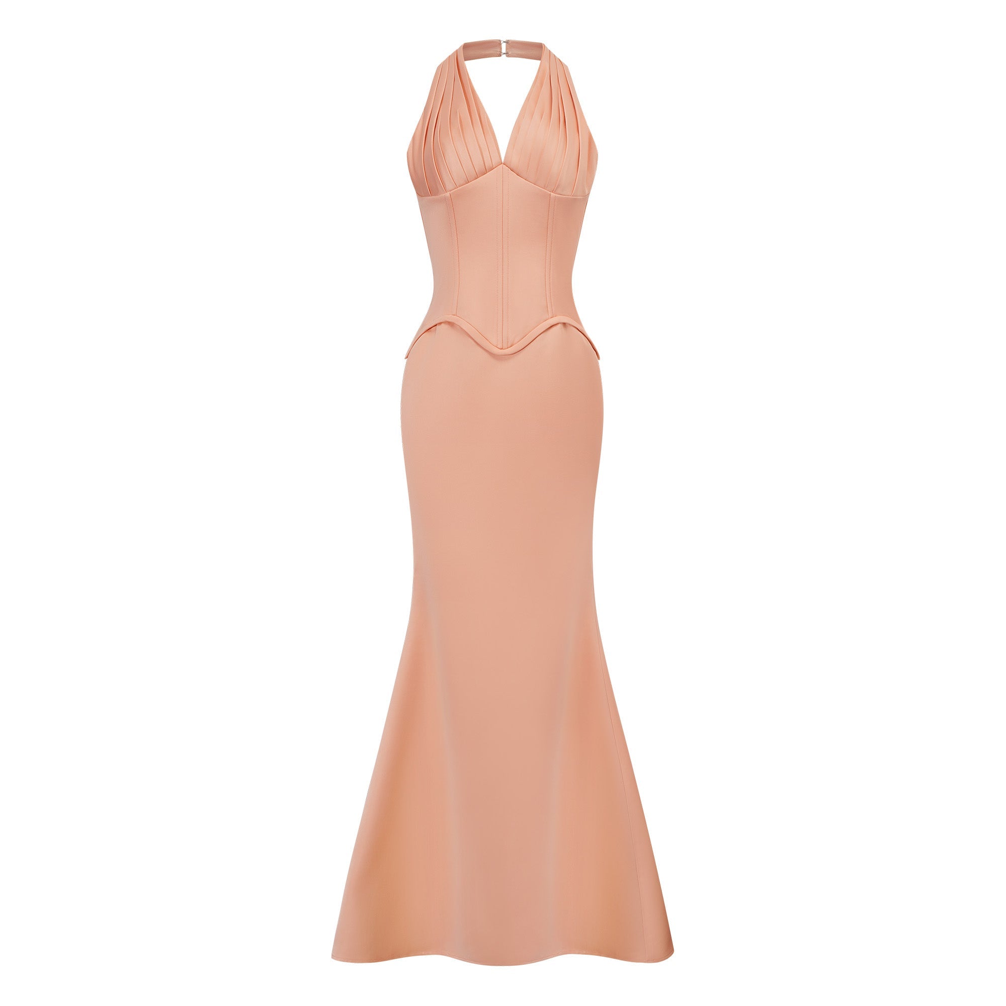 Aurélie Orange Halterneck Mermaid Maxi Dress (Final Sale-US Only)