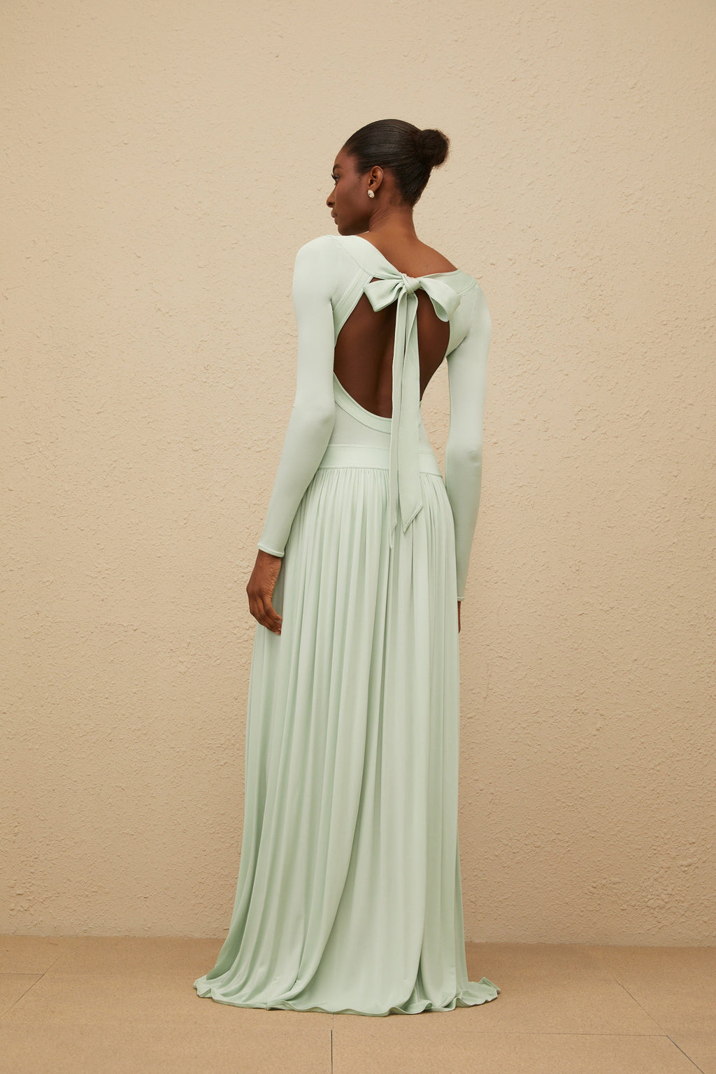 Campagne Green Open-Back Shirred Maxi Dress  (Final Sale-US Only)