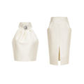 Conjunto coordinado de blusa blanca y falda de la marca Final Sale, con diseño elegante y estilo moderno.