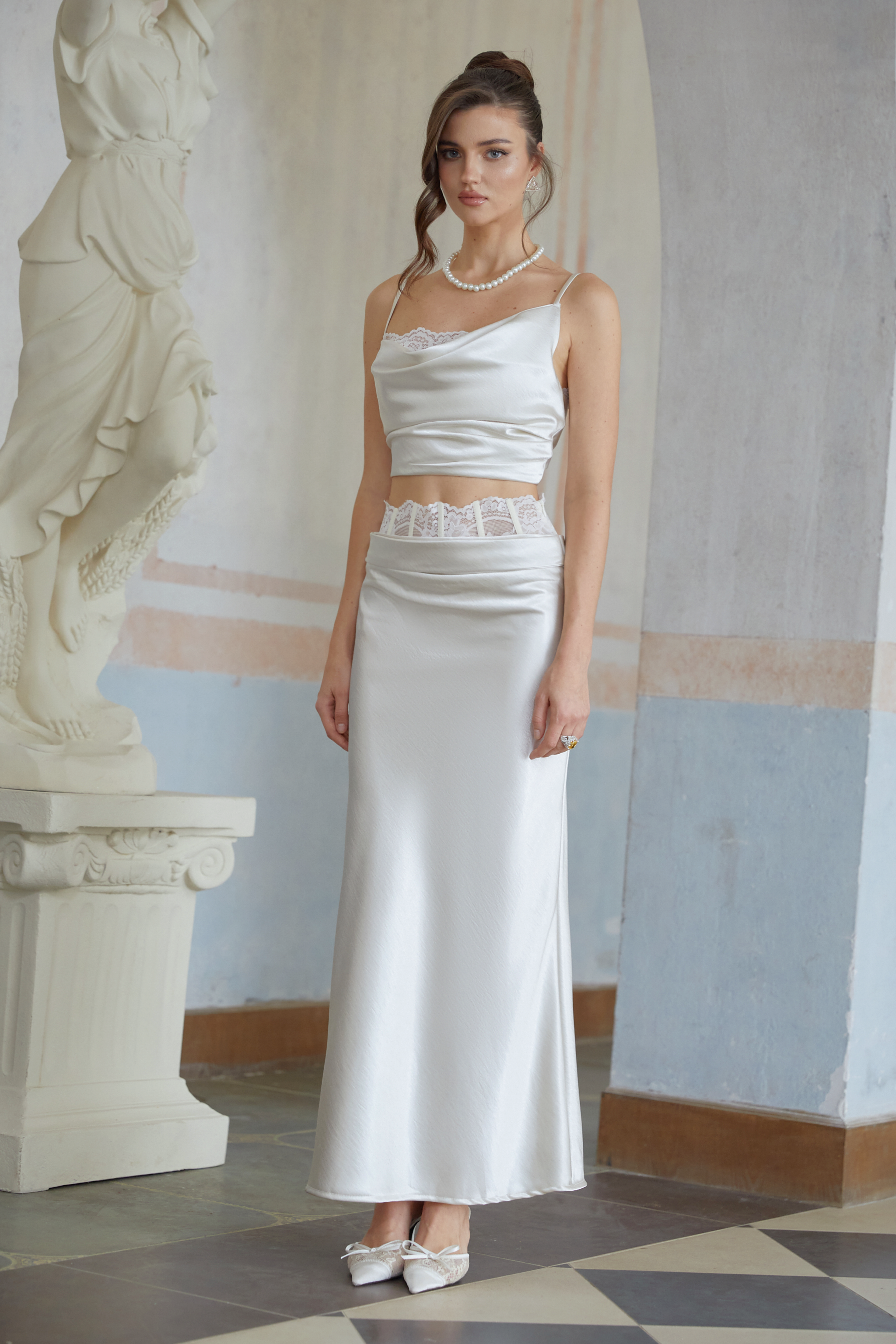 Eeva White Floral Lace Panel Crop Top (Final Sale-US Only)