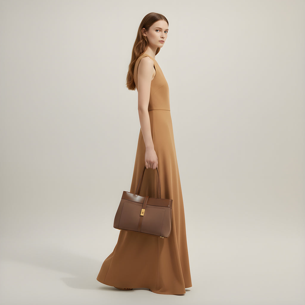 Tote en Piel Beige - Angela Puerto