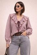 Blusa Vichy Burdeos - Angela Puerto