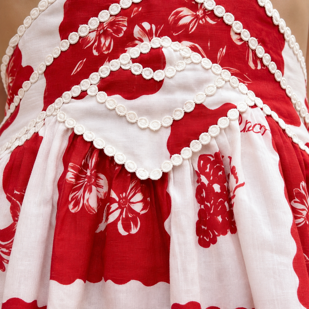 Vestido romántico y dulce para niña de DION NOIR, ideal para vacaciones con detalles elegantes y colores suaves.