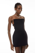 Costanza Black Strapless Structured Mini Bodycon Dress