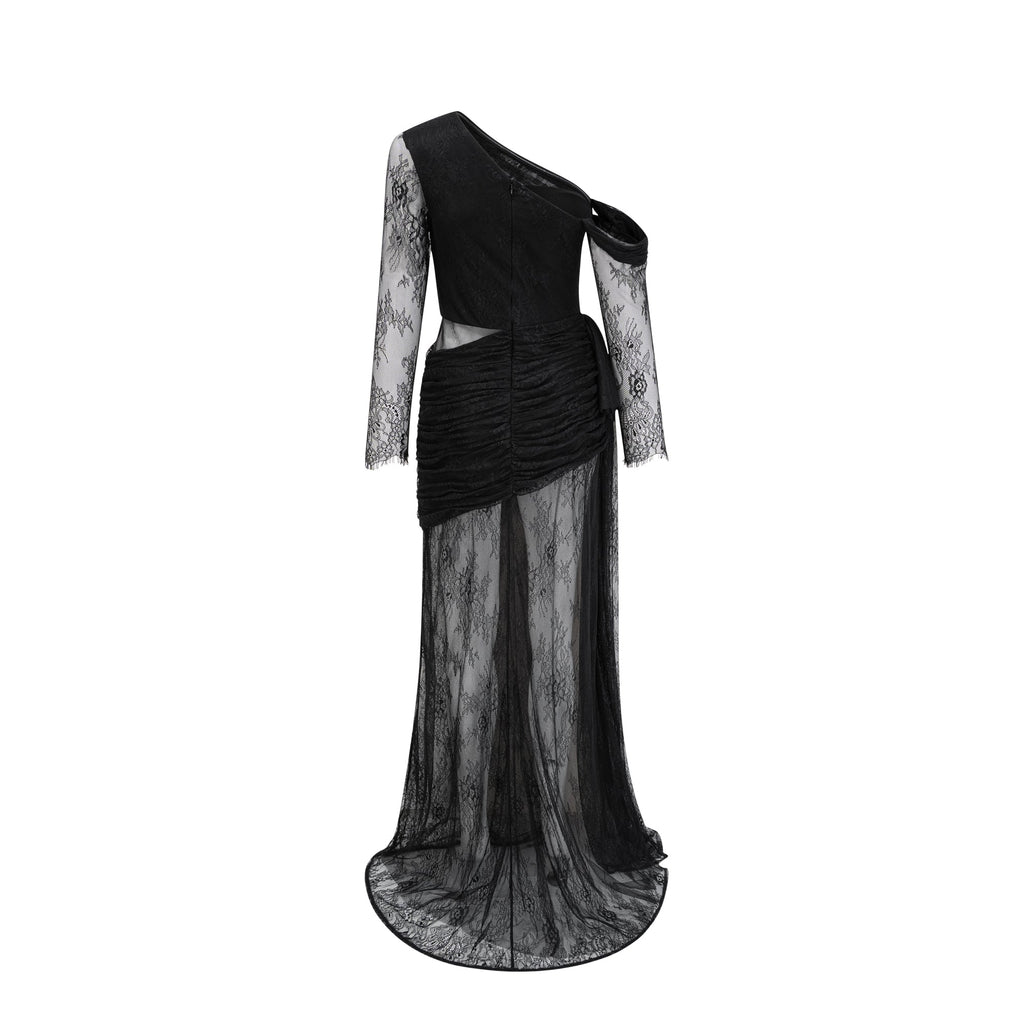 Jeanne black one-shoulder cut-out maxi dress (Final Sale-US Only)