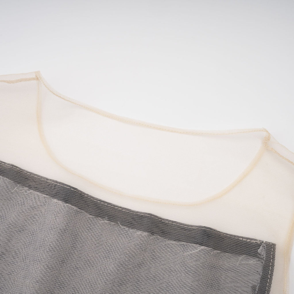 Sandrine blue denim semi-sheer bodysuit (Final Sale)