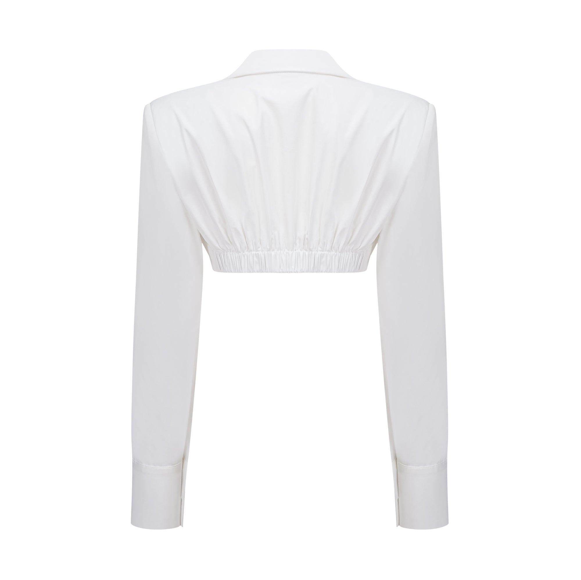 Conjunto de blusa y falda blanca con frunces de la marca Bridal, diseñado para un estilo elegante y sofisticado.