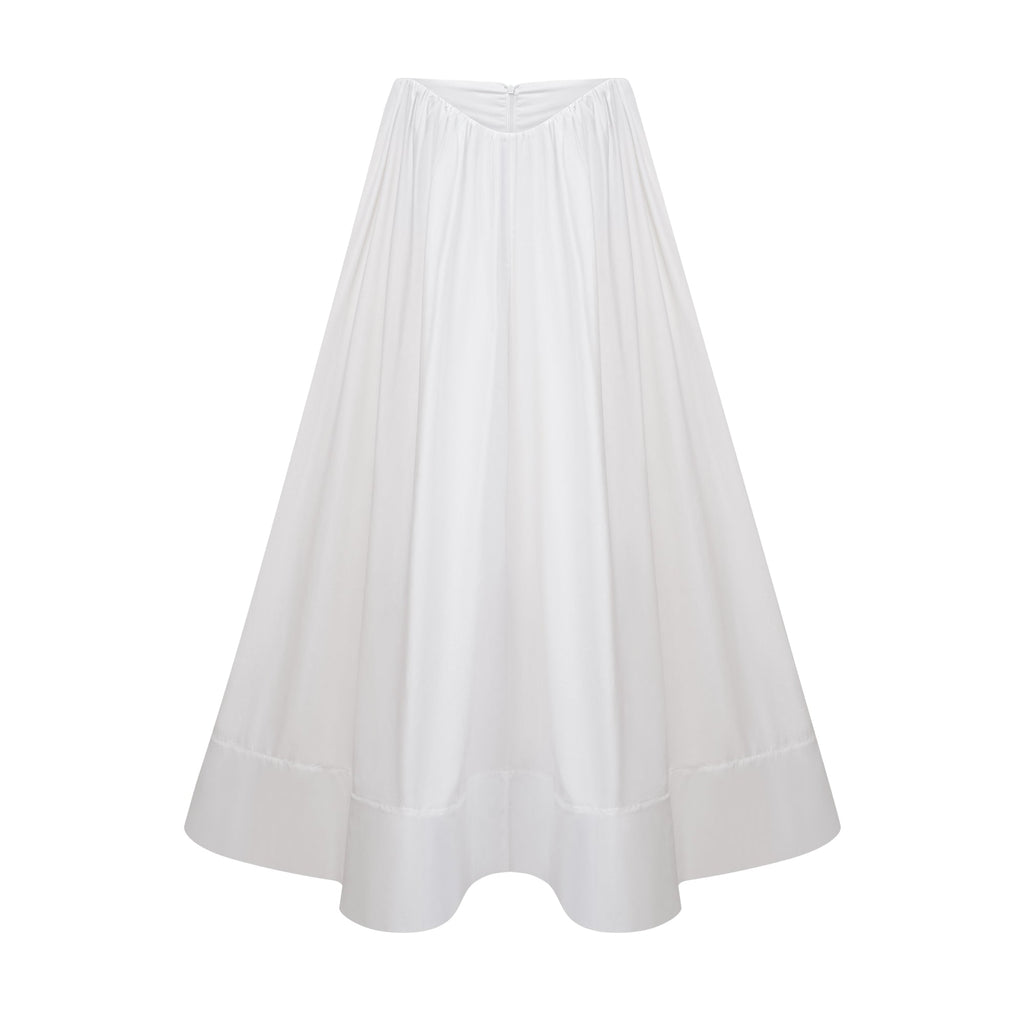 Conjunto de blusa y falda blanca Caterina Bridal con fruncido, vestido elegante y cómodo para ocasiones especiales.