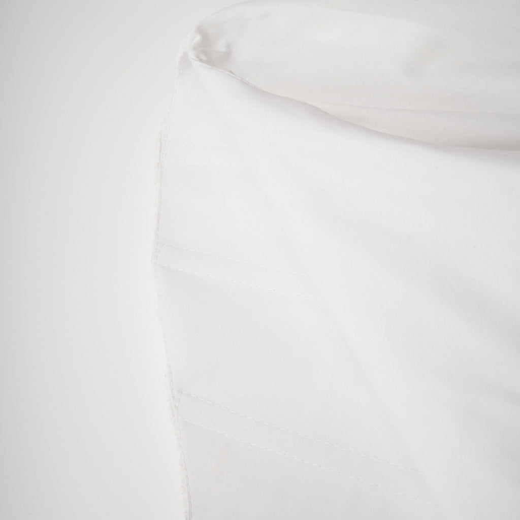 Caterina White Shirred Shirt & Skirt Set