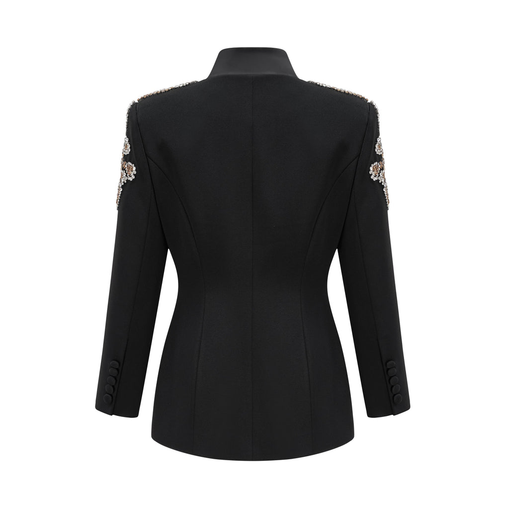 Delphine black embellished jacket & trousers matching set (Final Sale-US Only)