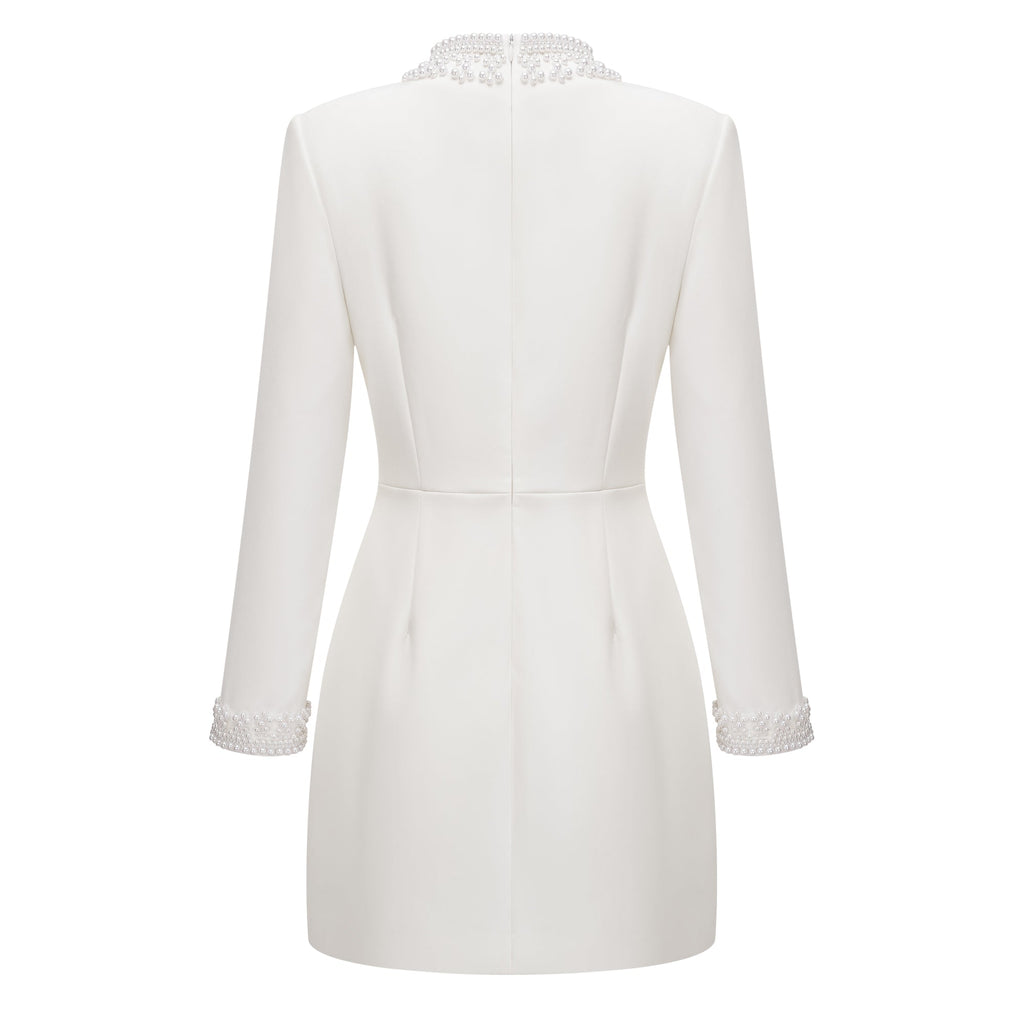 Bernadette White Faux Pearl Mini Dress