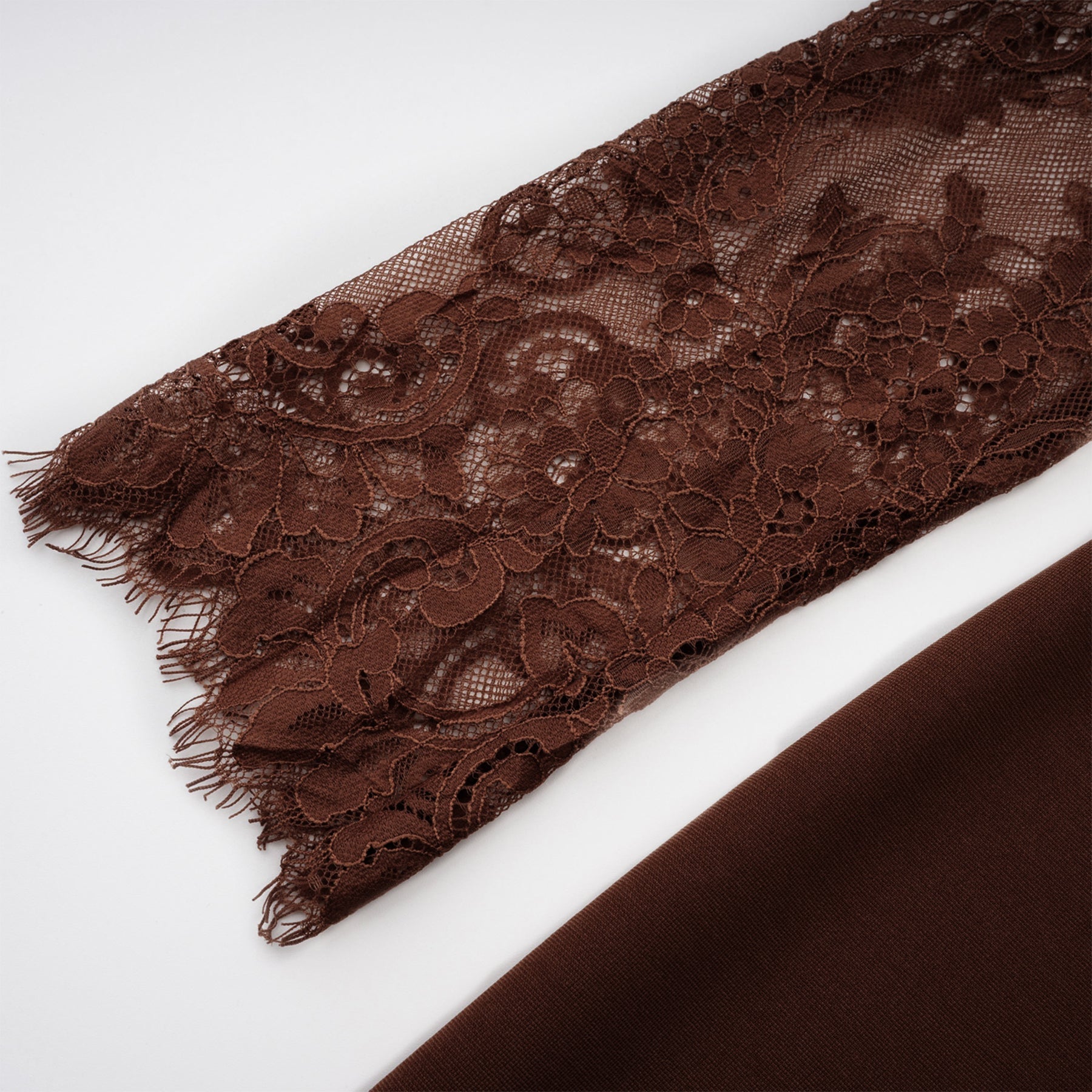 Georgiana Brown Lace Panel Flared Maxi Gown