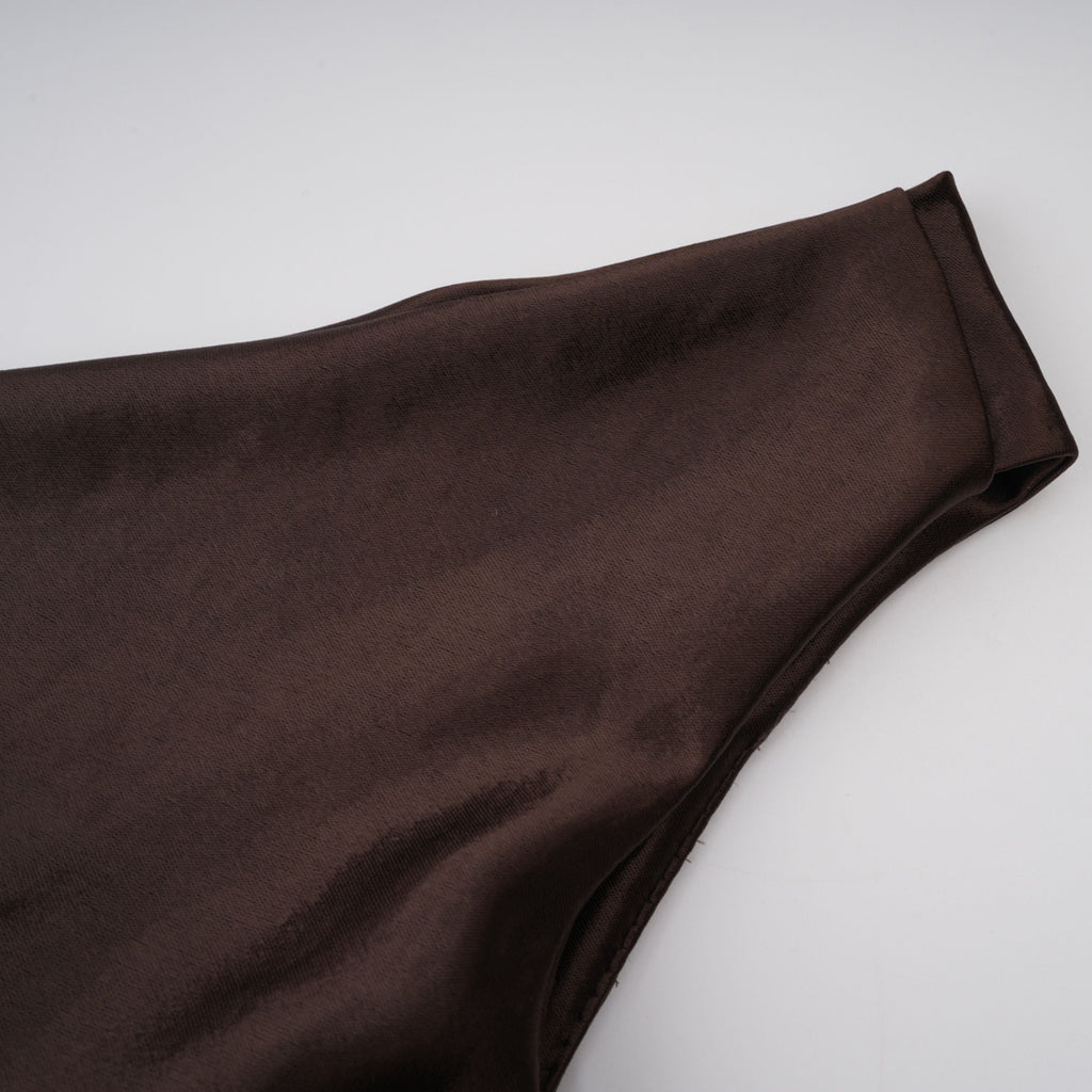 Pernilla Brown One Shoulder Satin Mini Dress (Final Sale-US Only)