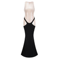 Vestido largo de fiesta en negro con corsé con paneles y lentejuelas, de la marca Final Sale, para eventos elegantes.