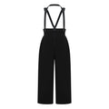 Ivona Black Boned Bodice Wide Leg Overalls