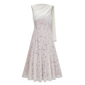 Marzia White Ribbon Detail Floral Lace Maxi Dress