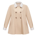 Marta Khaki Embellished Lace Trim Trench Coat