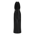 Ginevra black halterneck faux-pearl satin maxi dress (Final Sale-US Only)